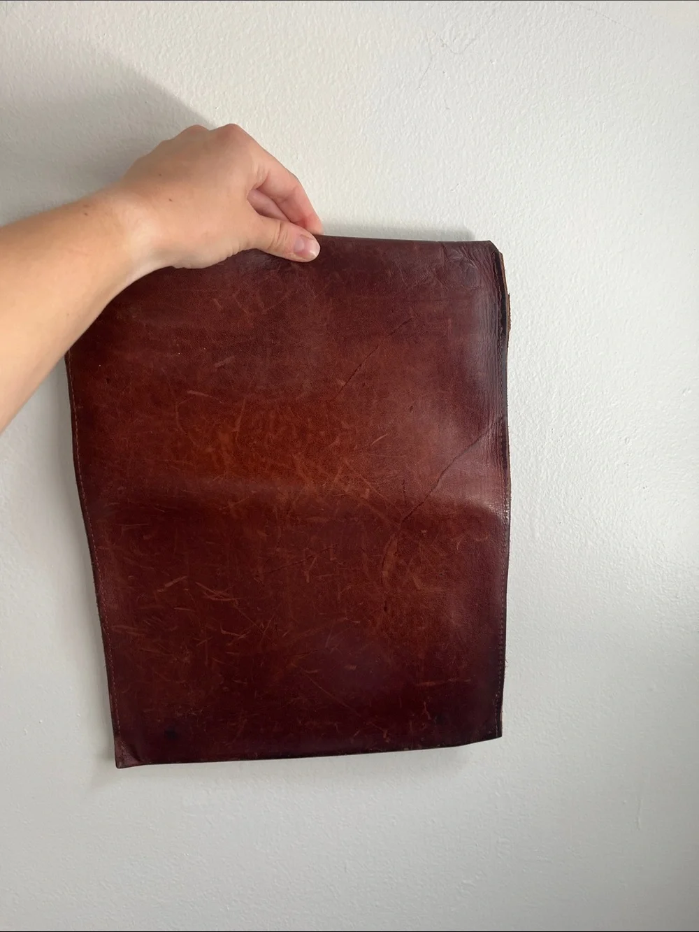 Brown Leather Laptop Sleeve - Welsh Mountain Brand